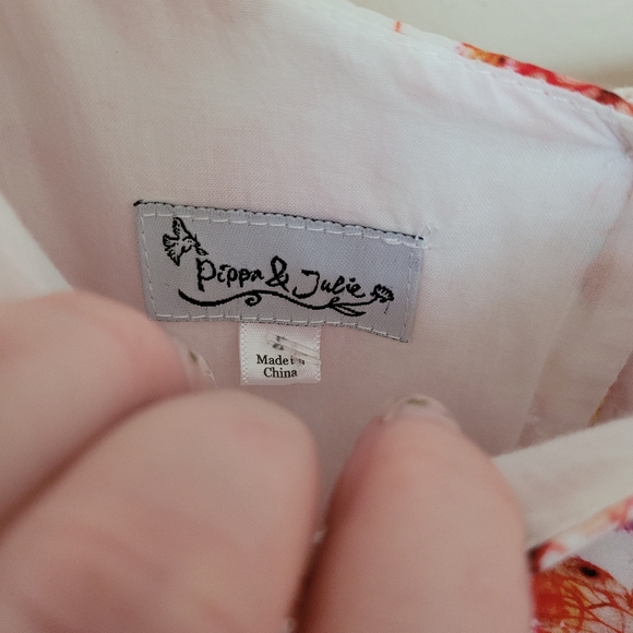 Pippa and Julie Pink Butterfly Dress Buttons Size 6 girls - Picture 6 of 6